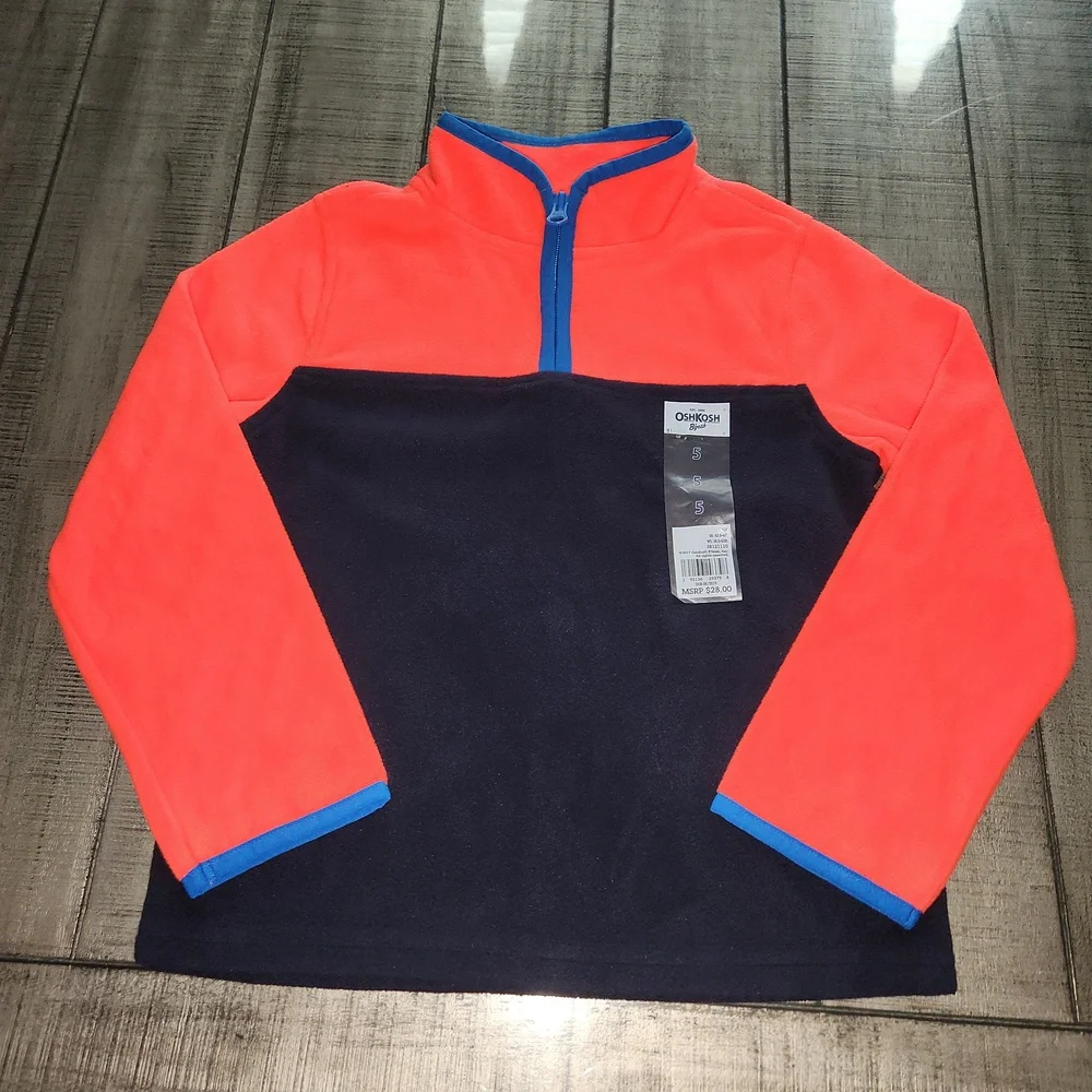 NWT Oshkosh B'Gosh Half-Zip Fleece Top
